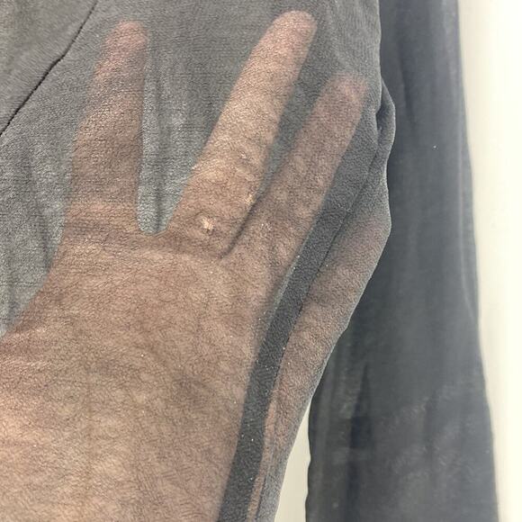 Armani Exchange sheet satin color black on black embroidered block trim 90s - Picture 8 of 8